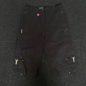 Jamie Sadock Womens Black Capri Pants Size 6‎ Cargo Pockets Zipper Accents